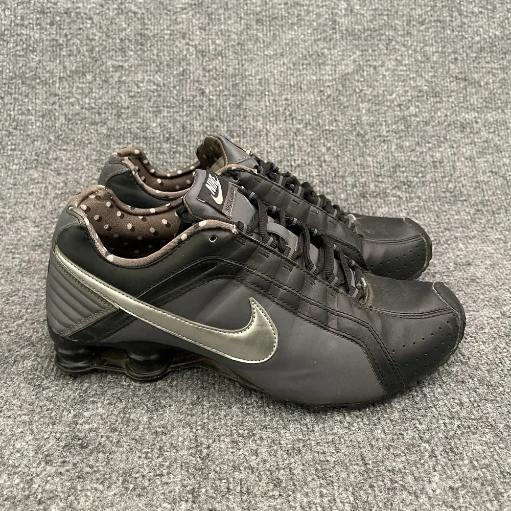 Nike Shox Shoes Women's Sz 9 Black Metallic Silver 454339-020